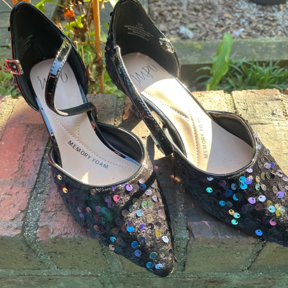 Velvet sequin kitten memory foam kitten heel - Picture 2 of 4